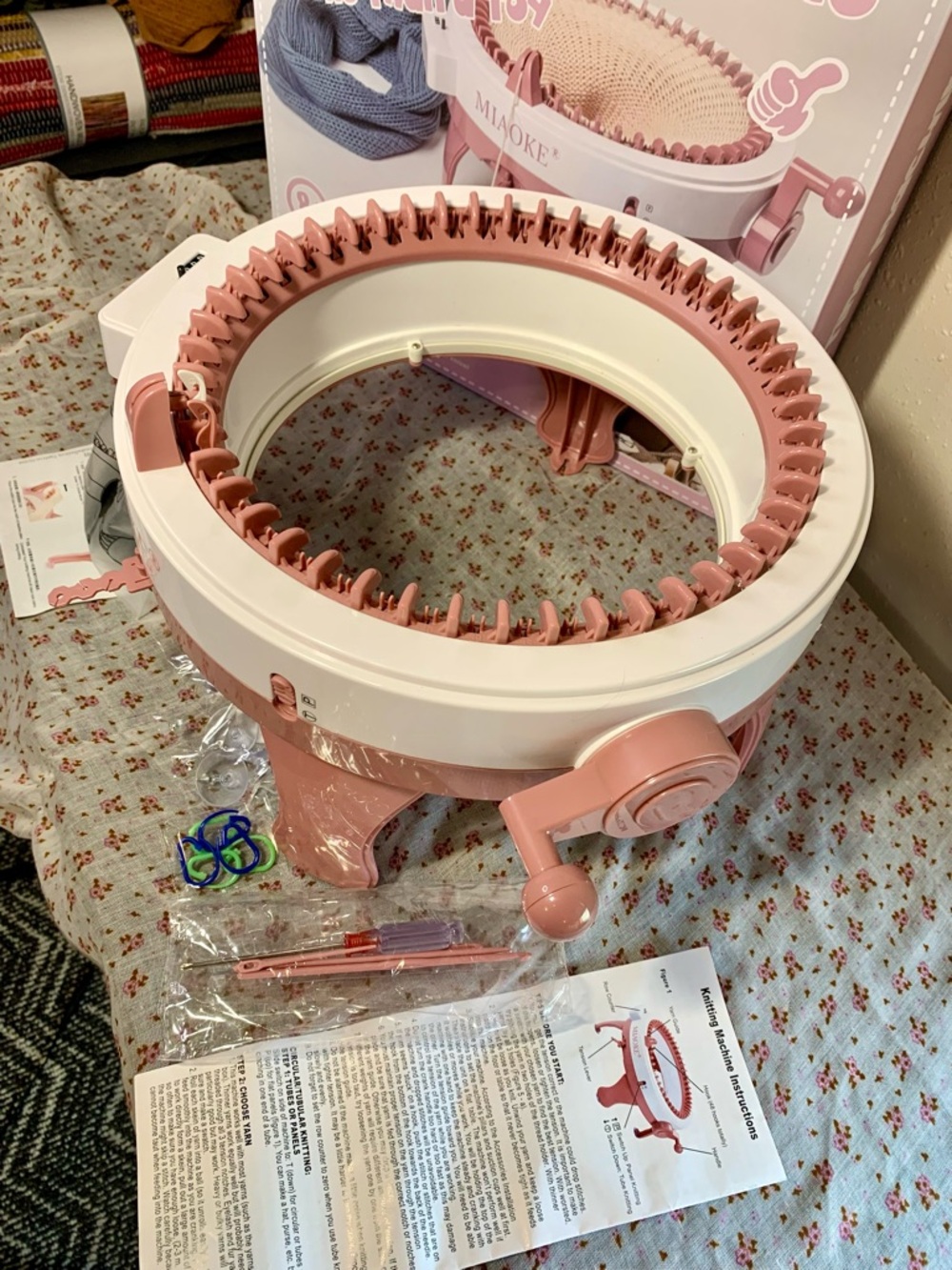 Pink & White Magic Loop Knitting Machine - Picture 7 of 10